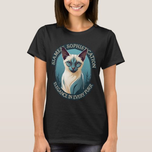 Elegant Siamese Cat Women T_Shirt