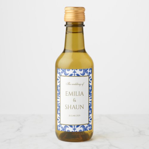 Elegant Sicilian Patterned Mini Wine Label