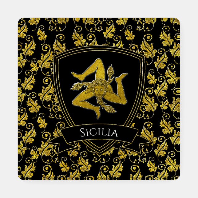 Elegant Sicilian Trinacria Coaster Set (Single)
