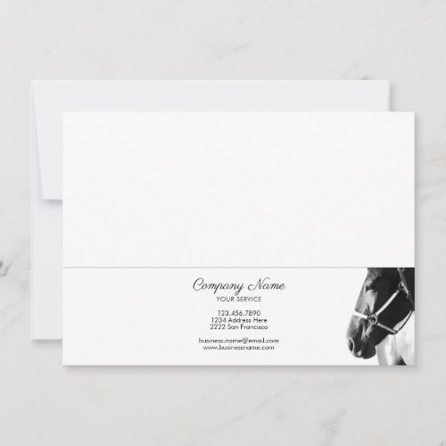 Elegant Side Horse Head BW Personalized Stationery Note Card