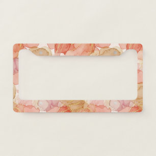 Elegant Sienna Taupe Gold Marble Fluid License Plate Frame
