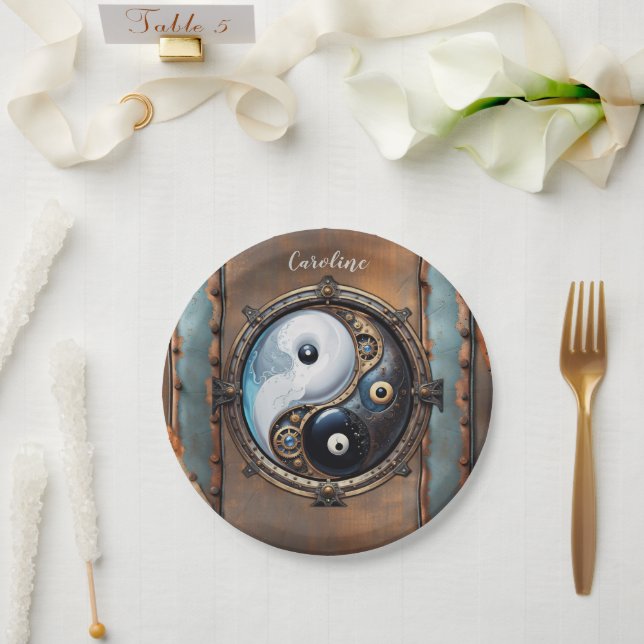 Elegant  sign of  yin yang  paper plates (Wedding)