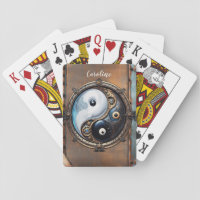 Elegant  sign of  yin yang  playing cards