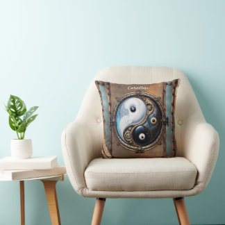 Elegant  sign of  yin yang  throw pillow