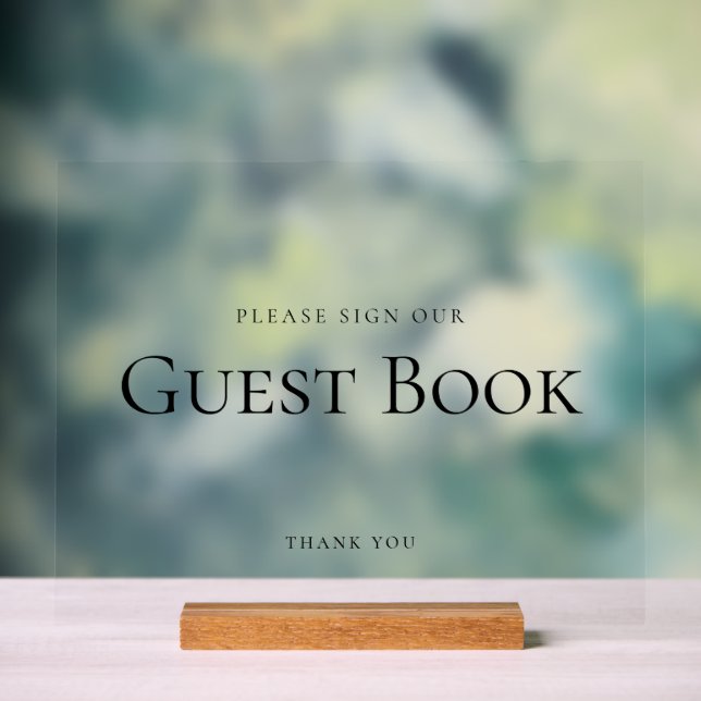 Elegant SIGN OUR GUEST BOOK Wedding Sign Black (Neutral)
