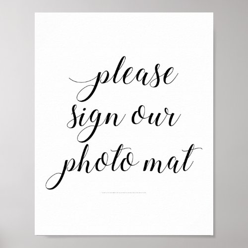 Elegant Sign Our Photo Mat Wedding Sign