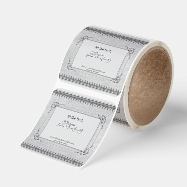 Elegant Signature Author BookPlate Template (Roll)