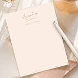Elegant Signature Blush Pink Gold Personalized Letterhead<br><div class="desc">Elegant Signature Blush Pink Gold Personalized Stationery Letterhead</div>