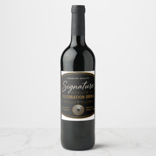 Elegant Signature Celebration Drink Label