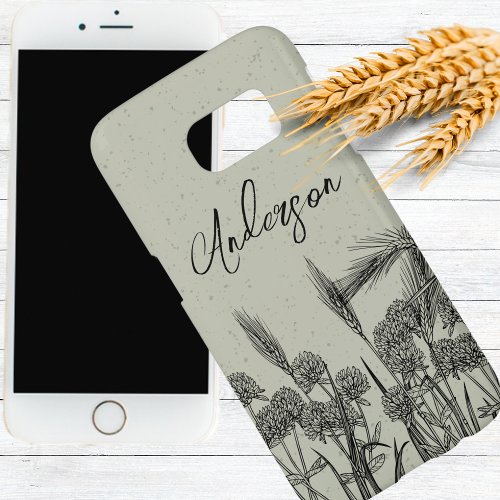 Elegant Signature Clover Wheat Samsung Galaxy S7 Case
