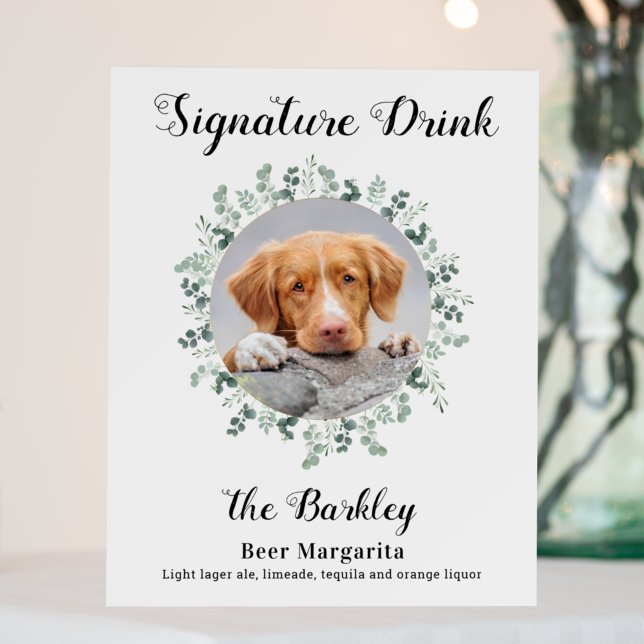 Elegant Signature Drink Pet Wedding Dog 2 Photo Foam Board (Creator Uploaded)