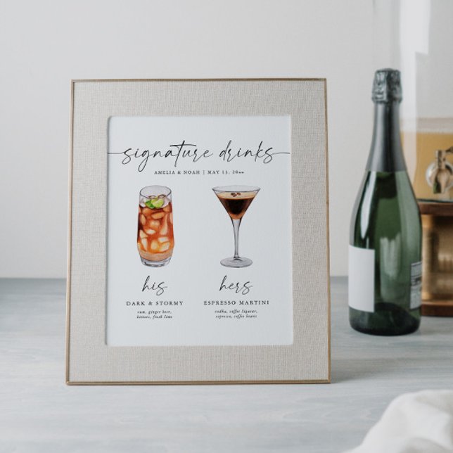 Elegant Signature Drinks Wedding Sign Bar Sign  (Creator Uploaded)