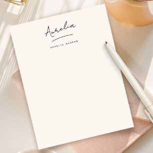 Elegant Signature Modern Ivory Simple Personalized Letterhead