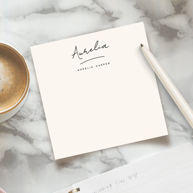 Elegant Signature Personalized Stationery Ivory Note Card (Creator Uploaded)