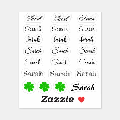 Elegant Signature scrip Name _ Sarah Lucky Set St Sticker