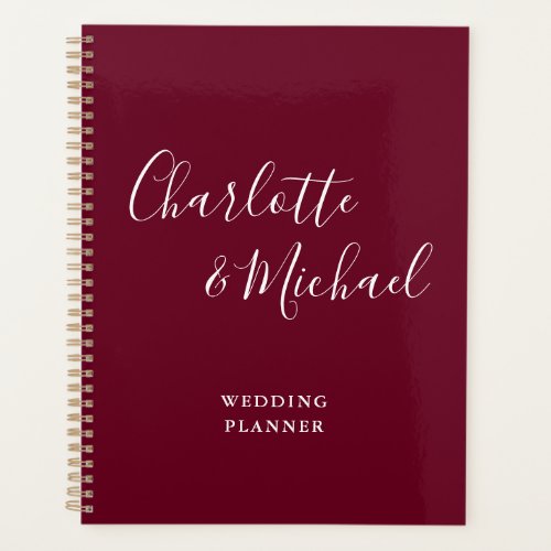 Elegant Signature Script Burgundy Wedding Planner