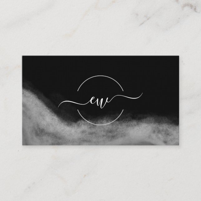 Elegant Signature Script Calligraphy Logo Black Business Card (Front)