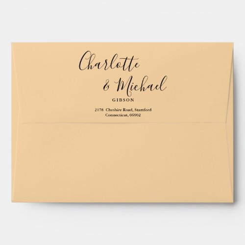 Elegant Signature Script Champagne Return Address Envelope