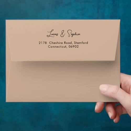 Elegant Signature Script Dusty Blue Return Address Envelope