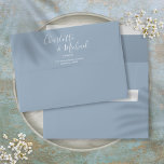 Elegant Signature Script Dusty Blue Return Address Envelope<br><div class="desc">Featuring signature script names,  this elegant return address envelope can be personalized with your names and address details in chic white lettering on a dusty blue background. You can customize the background to your favorite wedding theme color. Designed by Thisisnotme©</div>