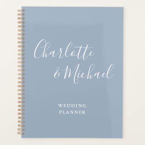 Elegant Signature Script Dusty Blue Wedding Planner