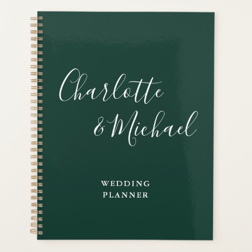 Elegant Signature Script Emerald Green Wedding Planner