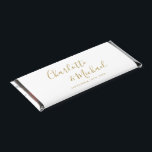 Elegant Signature Script Gold Wedding Hershey Bar Favors<br><div class="desc">Elegant signature gold wedding favor personalized with signature style names and your special wedding date. Designed by Thisisnotme©</div>
