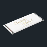 Elegant Signature Script Gold Wedding Hershey Bar Favors<br><div class="desc">Elegant signature gold wedding favor personalized with signature style names and your special wedding date. Designed by Thisisnotme©</div>