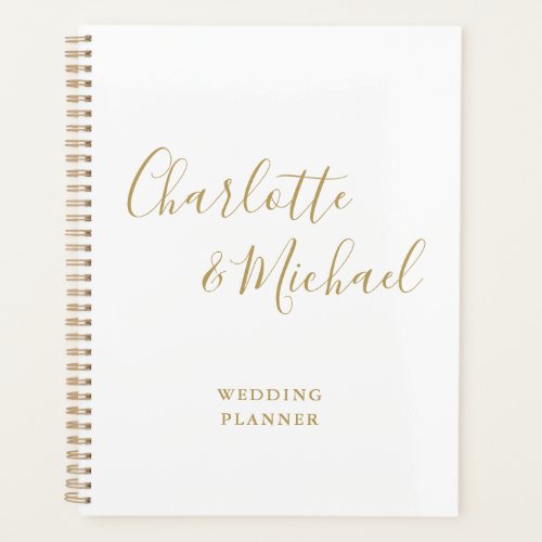 Elegant Signature Script Gold Wedding Planner