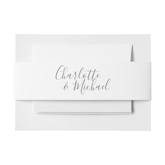 Elegant Signature Script Invitation Belly Band (Front Example)