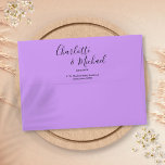 Elegant Signature Script Lilac Return Address Envelope<br><div class="desc">Featuring signature script names,  this elegant return address envelope can be personalized with your names and address details in chic lettering on a lavender lilac orchid background. You can customize the background to your favourite wedding theme color. Designed by Thisisnotme©</div>