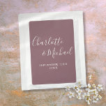 Elegant Signature Script Mauve Wedding Favor Tea Bag Drink Mix<br><div class="desc">Elegant signature mauve wedding favor personalized with signature style names and your special wedding date. Designed by Thisisnotme©</div>