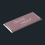Elegant Signature Script Mauve Wedding Hershey Bar Favors<br><div class="desc">Elegant signature mauve wedding favor personalized with signature style names and your special wedding date. Designed by Thisisnotme©</div>