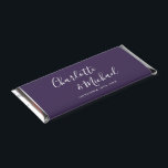 Elegant Signature Script Purple Wedding Hershey Bar Favors<br><div class="desc">Elegant signature purple wedding favor personalized with signature style names and your special wedding date. Designed by Thisisnotme©</div>