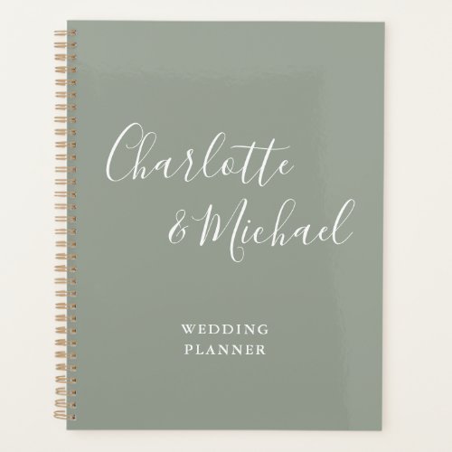 Elegant Signature Script Sage Green Wedding Planner