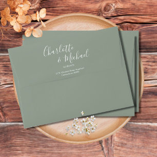 Elegant Signature Script Sage Return Address Envelope