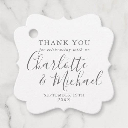 Elegant Signature Script Wedding Thank You  Favor Tags