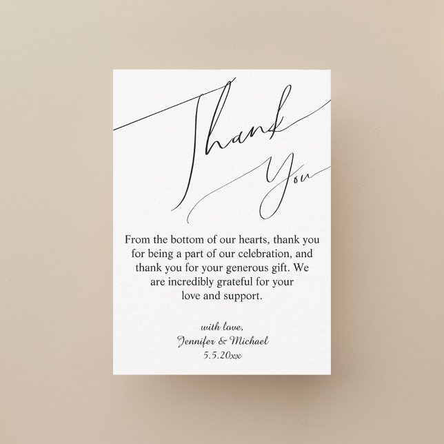 elegant signature script wedding thank you note card (Creator Uploaded)
