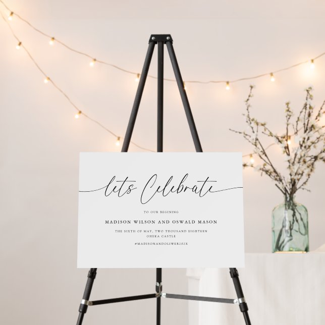 Elegant Signature Wedding Lets Celebrate Foam Board (In Situ (Stand))