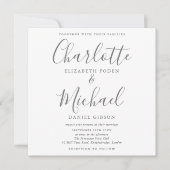 Elegant Signature Wedding Photo  Invitation (Front)