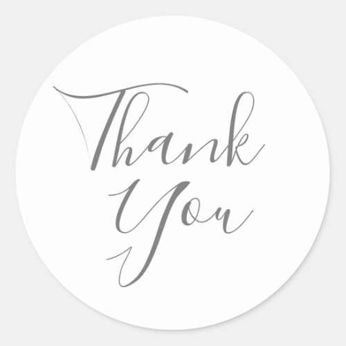 Elegant Signature Wedding Thank You Favor Classic Round Sticker