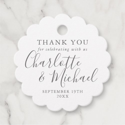 Elegant Signature Wedding Thank You Favor Tags