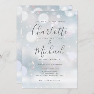 Elegant Signature Winter Frost Wedding Invitation