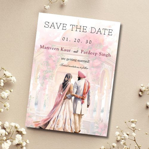 Elegant Sikh wedding Save the date template