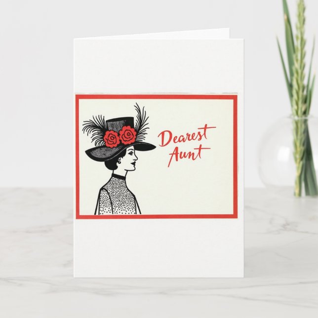Elegant Silhouette Aunt Card (Front)