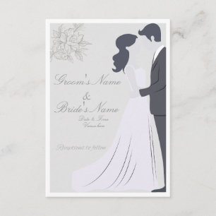 Elegant Silhouette Bride & Groom Wedding  Invitation