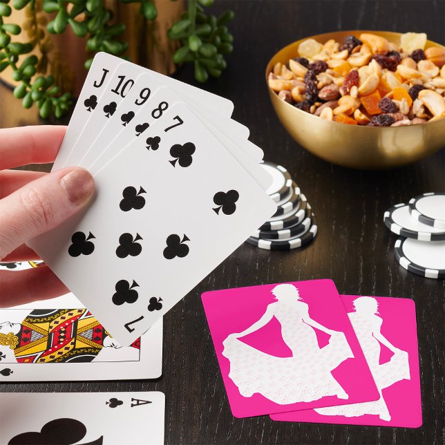 Elegant Silhouette of a Woman in Flowing Gown  Poker Cards (Creator Uploaded)