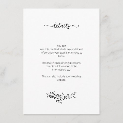 Elegant silhouette of leaves details card