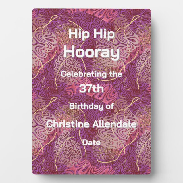 Elegant Silhouette Stencil Abstract Art Birthday Plaque (Front)