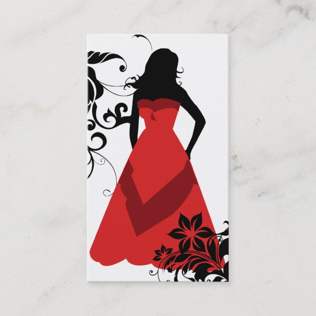 Elegant Silhouetted Bride Business Card (Front)